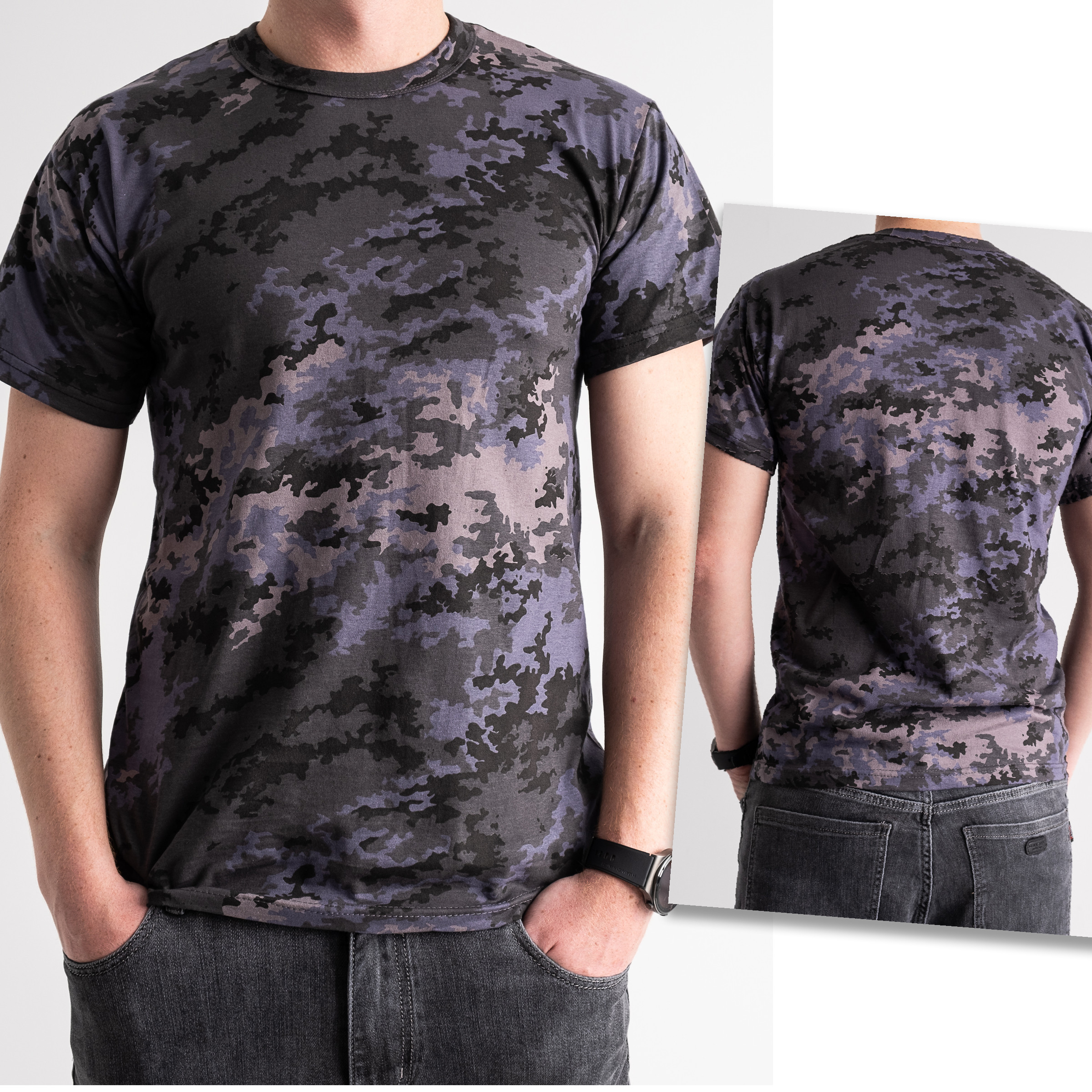1706-1 РАЗМЕР М (3 ЕД.) футболка мужская камуфляж пиксель 