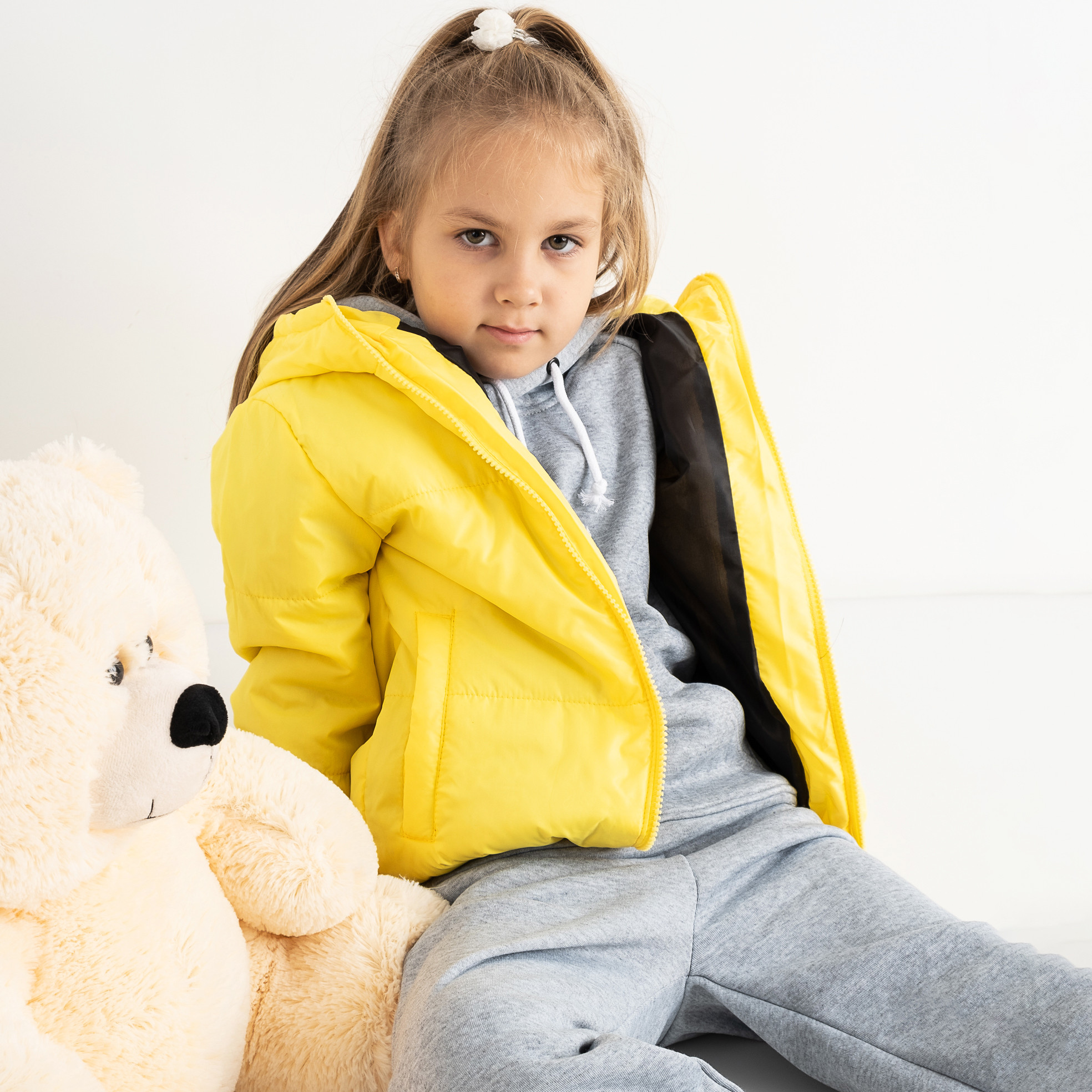 2857-6 ЖЕЛТАЯ куртка детская на девочку от 4-х до 8-ми лет (5 ед. размеры: 98.104.110.116.122)