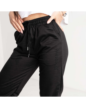 0014-1 ЧЕРНЫЕ X&D спортивные брюки женские из двунитки ( 6 ед. размеры : S.M.L.XL.2XL.3XL)