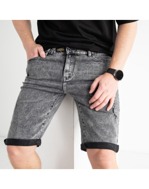 0804 New Jeans джинсовые шорты мужские полубатальные серые стрейчевые (8 ед.размеры: 32.33.34.35.36.38.40.42)