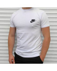 20506-10 БЕЛАЯ футболка мужская ПОЛУБАТАЛЬНАЯ с чёрным логотипом (5 ед. размеры: S.M.L.XL.2XL): артикул 1135454