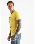 2604-6 желтая футболка мужская с принтом (4 ед. размеры: M.L.XL.2XL): артикул 1120912