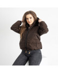 0046-9 КОРИЧНЕВАЯ 5`th Avenue куртка женская батальная с капюшоном на синтепоне (3 ед. размеры: 54.56.58): артикул 1137545