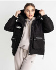 0222-1 HXY ЧЁРНАЯ куртка женская на синтепоне с капюшоном (5 ед. размеры дублируются: M-2XL): артикул 1139105