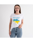 7033-10 БЕЛАЯ ПАТРИОТИЧЕКАЯ футболка женская с принтом (3 ед. размеры : S.M.L): артикул 1129369