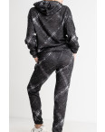 1111-11 ЧЕРНО-СЕРЫЙ спортивный костюм женский из двухнитки (4 ед. размеры: S.M.L.XL): артикул 1130336