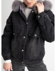 1520 СЕРЫЙ МЕХ джинсовая куртка женская с незначительным дефектом (2 ед. размеры: M.L): артикул 1130789