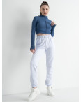 0021-10 БЕЛЫЕ спортивные брюки женские из турецкой двунитки ( 4 ед.размеры: S.M.L.XL): артикул 1134653