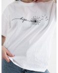 2077-10 БЕЛАЯ футболка женская с принтом (5 ед.размеры:S.M.L.XL.2XL): артикул 1135777