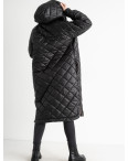 1975-1 ЧЕРНАЯ весенняя куртка женская удлиненная стеганная с капюшоном на 150 синтепоне (2 ед.размеры: M.L): артикул 1132534