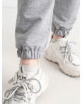 0021-66 СВЕТЛО-СЕРЫЕ спортивные брюки женские из турецкой двунитки ( 4 ед.размеры: S.M.L.XL): артикул 1132960