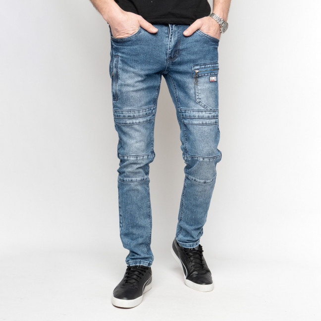 8340 FANGSIDA  джинсы мужские синие стрейчевые (8 ед. размеры: 28.29.30.31.32.34.36.38) Fangsida: артикул 1137499