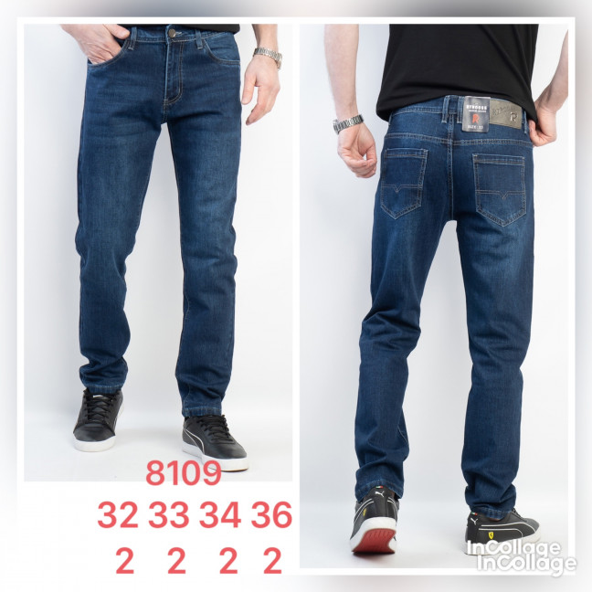 8109 # синие мужские джинсы (RTROOSS, стрейч, 8 ед. размеры полубатал: 32. 32. 33. 33. 34. 34. 36. 36) выдача на следующий день                RTROOSS: артикул 1153934