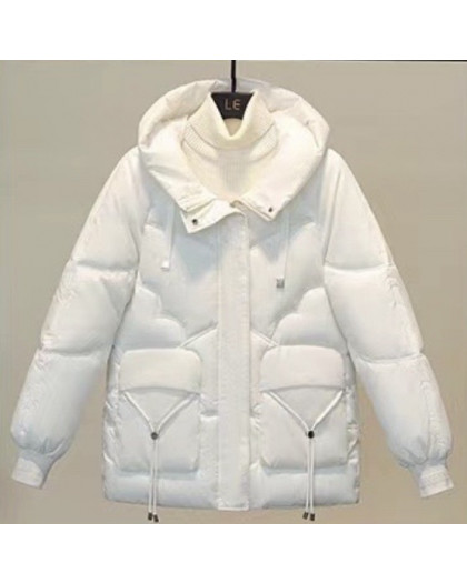 3767-101 белая куртка женская с дефектом (смотрите фото, капюшон, синтепон, 2 ед. размеры норма: M. 2XL) Куртка