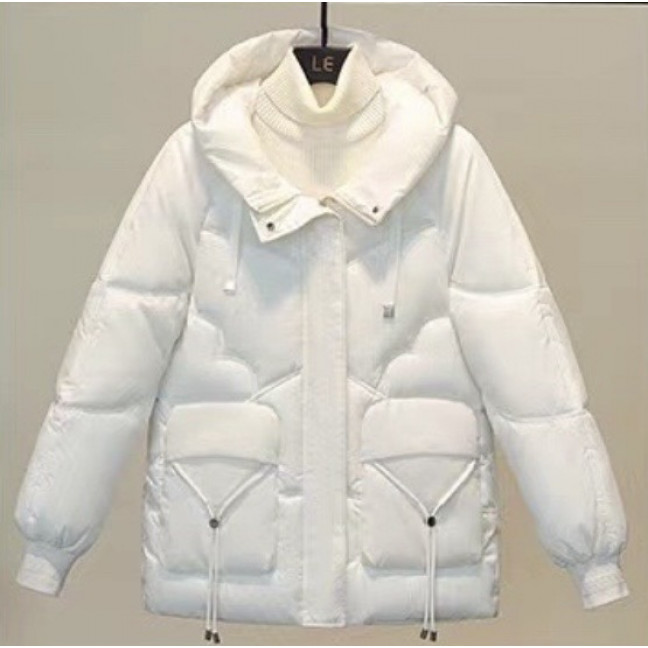 3767-101 белая куртка женская с дефектом (смотрите фото, капюшон, синтепон, 2 ед. размеры норма: M. 2XL) Куртка: артикул 1141948