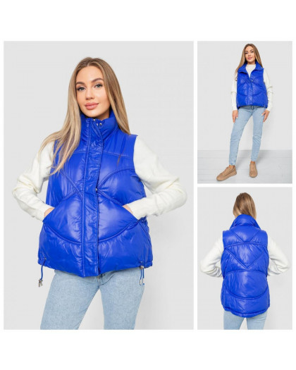 0915-2* синяя женская жилетка (синтепон, 5 ед. размеры норма: M. L. XL. 2XL, могут повторяться) выдача на следующий день                                             Жилетка