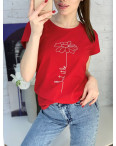 7011-3 КРАСНАЯ Heyc футболка женская с принтом (3 ед. размеры: S.M.L): артикул 1133775
