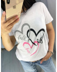 7024-10 БЕЛАЯ Heyc футболка женская с принтом (3 ед. размеры : S.M.L): артикул 1129124
