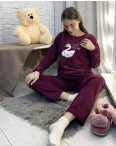 1132-24 БОРДОВАЯ пижама женская махровая (3 ед. размеры: М.L.XL): артикул 1130843