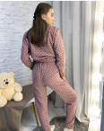 1121-19 КОРИЧНЕВАЯ пижама женская махровая (3 ед. размеры: М.L.XL): артикул 1130849