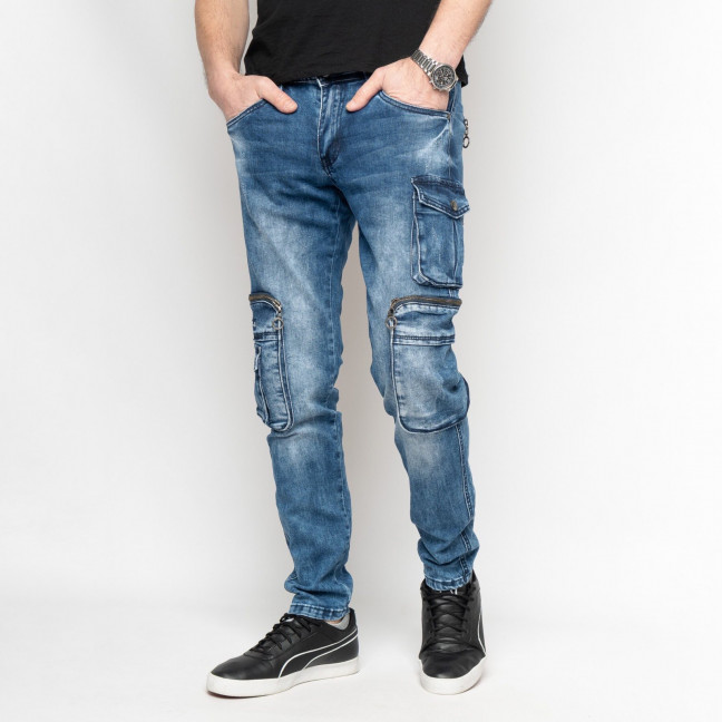 8315 FANGSIDA джинсы мужские синие стрейчевые (8 ед. размеры: 27.28.29.30.31.32.33.34) Fangsida: артикул 1137494