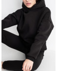 2010-1 черный женский спортивный костюм (YOLA , не кашлатится, турецкая трехнитка, флис, 4 ед. размеры: S. M. L. XL): артикул 1124084