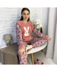 1009-4 РОЗОВАЯ пижама женская махровая (3 ед. размеры: М.L.XL): артикул 1130841
