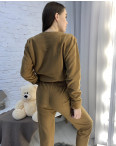 1031-19 КОРИЧНЕВАЯ пижама женская махровая (3 ед. размеры: М.L.XL): артикул 1130909
