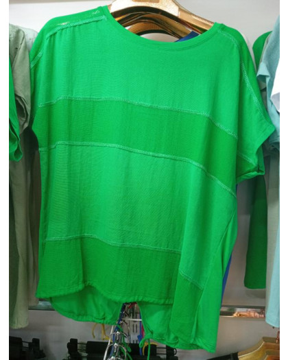 35659-7* зеленая женская футболка (лён, 4 ед. размеры батал: 3XL. 4XL. 5XL. 6XL) выдача на следующий день Футболка