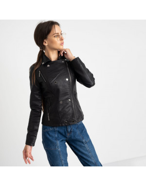 2001 куртка-косуха черная женская из кожзама (5 ед. размеры: S.M.L.XL.XXL)