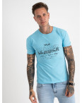 2614-13 светло-голубая футболка мужская с принтом (4 ед. размеры: M.L.XL.2XL): артикул 1121006
