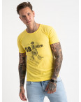 2625-6 желтая футболка мужская с принтом (4 ед. размеры: M.L.XL.2XL): артикул 1121081