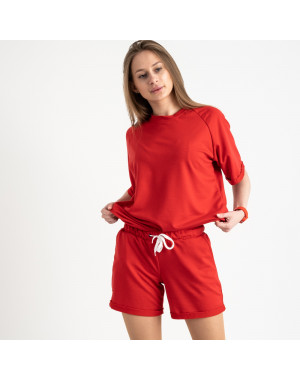 1445-9 Mishely красный женский спортивный костюм с шортами (4 ед. размеры: S.M.L.XL)