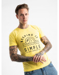 2605-6 желтая футболка мужская с принтом (4 ед. размеры: M.L.XL.2XL): артикул 1120919