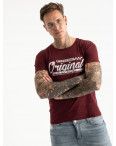 2617-9 бордовая футболка мужская с принтом (4 ед. размеры: M.L.XL.2XL): артикул 1121034