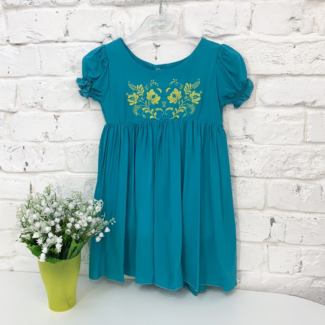 0264-1 платье бирюзовое на девочку 1-3 года (3 ед. размеры: 80.92.104)