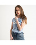 2588-8 Geso голубая футболка женская с принтом (4 ед. размеры: S.M.L.XL): артикул 1119243