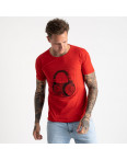 2627-3 красная футболка мужская с принтом (4 ед. размеры: M.L.XL.2XL): артикул 1121095