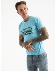 2617-13 голубая  футболка мужская с принтом (4 ед. размеры: M.L.XL.2XL): артикул 1121036