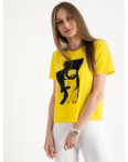 2022-6 футболка желтая женская с принтом (5 ед. размеры: 42.44.46.48.50) : артикул 1122190