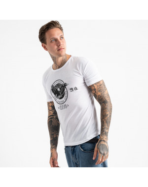 2606-10 белая футболка мужская с принтом (4 ед. размеры: M.L.XL.2XL)