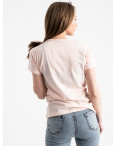 2507-2 Akkaya розовая футболка женская с принтом стрейчевая (4 ед. размеры: S.M.L.XL): артикул 1119756