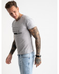 2619-5 светло-серая футболка мужская с принтом (4 ед. размеры: M.L.XL.2XL): артикул 1121044