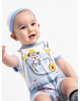 17064 Emotion Kids голубой комплект (комбинезон+шапочка) на мальчика 1-9 мес (6 ед. размеры: 62.62.68.68.74.74): артикул 1118186
