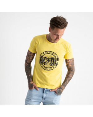 2628-6 желтая футболка мужская с принтом (4 ед. размеры: M.L.XL.2XL)