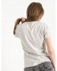 2502-5 Akkaya серая футболка женская с принтом стрейчевая (4 ед. размеры: S.M.L.XL): артикул 1119831