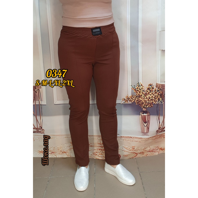 0347-9 * коричневые женские штаны (стрейч-креп, 5 ед. размеры норма: S. M. L. XL. 2XL) выдача на следующий день                Штаны: артикул 1157001