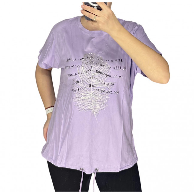 27060-24* сиреневая женская футболка (принт, 3 ед. размеры норма: M. L. XL) выдача на следующий день LeVisha: артикул 1143349