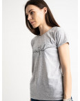 2574-5 серая футболка женская с принтом (3 ед. размеры: S.M.L): артикул 1119162