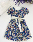 0007-92 платье хлопковое синее с рисунком на девочку 1-4 года (3 ед. размеры: 80.92.104): артикул 1121808
